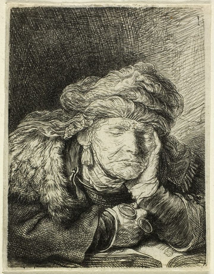 잠든 화가의 어머니(The Artist's Mother Seated, Sleeping)