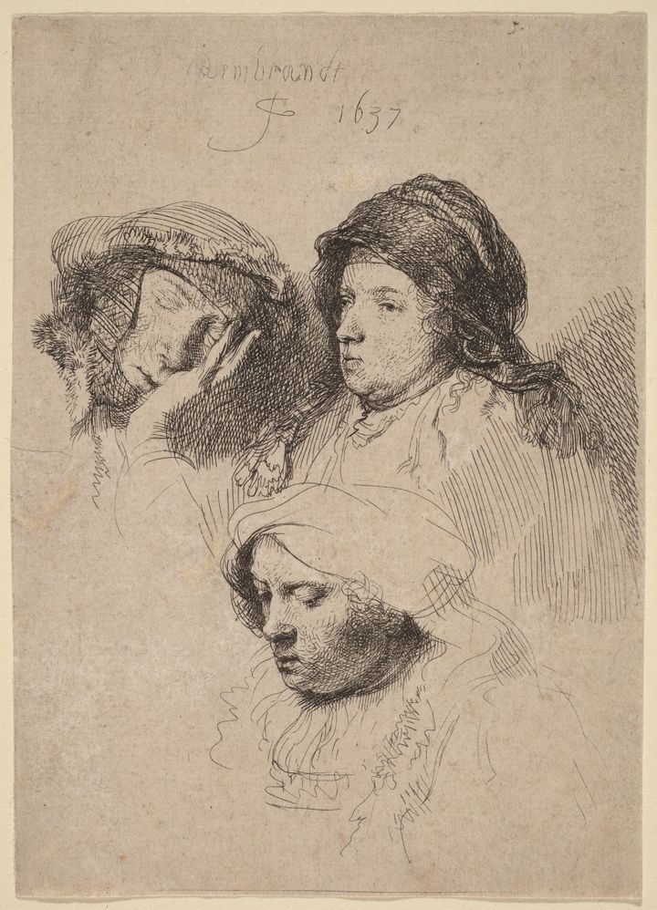 사스키아의 세 두상(Three Heads of Women, One Sleeping / Three Heads of Saskia)