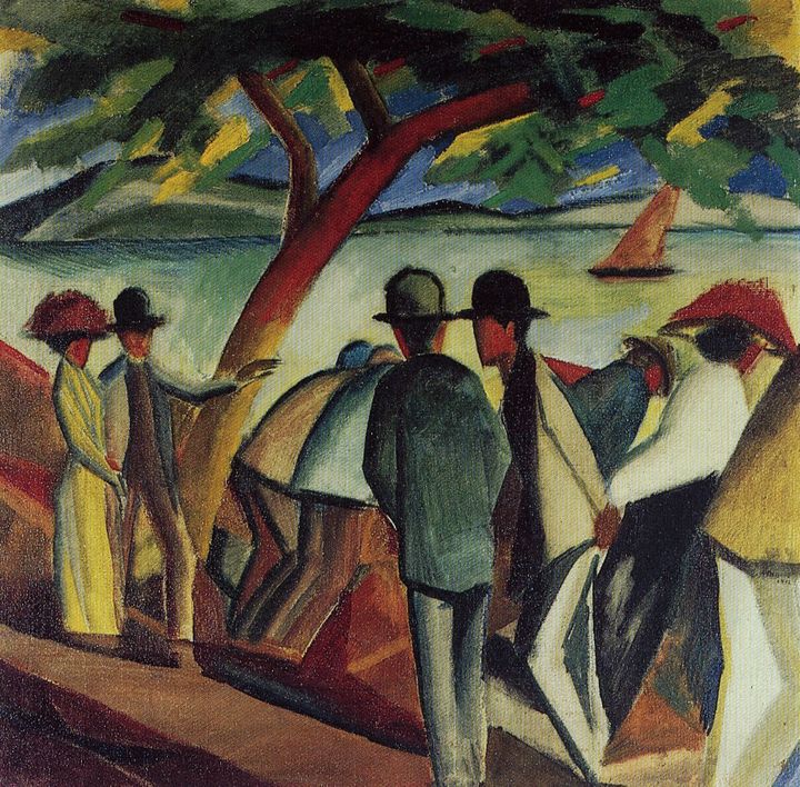호숫가의 산책자들 I (Spaziergänger am See I / Strollers by the Lake I, 1912)