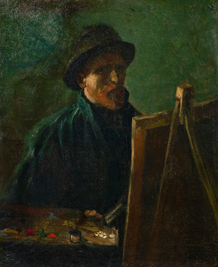 이젤 앞의 자화상 - Self-Portrait at the Easel (Self-Portrait with Dark Felt Hat at the Easel)