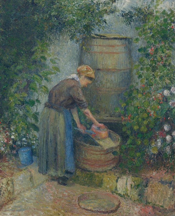 냄비를 닦는 여인 - Woman Washing a Saucepan