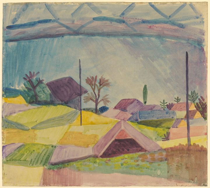 다리가 있는 풍경 (Landschaft mit Brücke / Landscape with Bridge, 1913-1914)