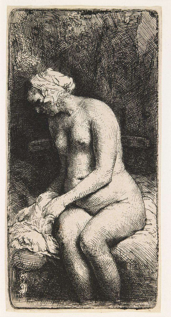 발을 씻는 여인 (Woman Washing Her Feet at a Brook / Woman at the Bath)