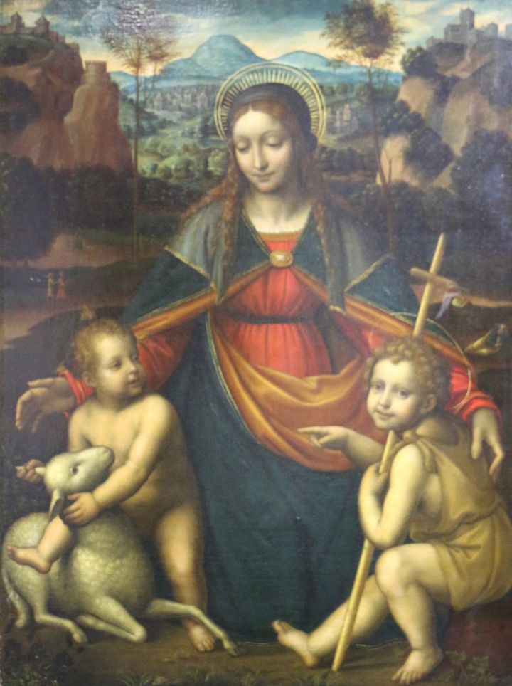 어린양과 성인들과 함께 있는 성모자 Virgin and Child with the Infant Saint John the Baptist and a Lamb