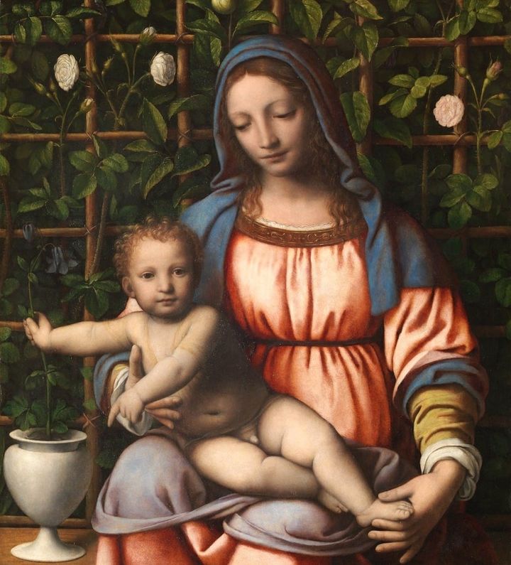 장미 울타리의 성모자와 아기 예수 Madonna and Child with a Rose Trellis