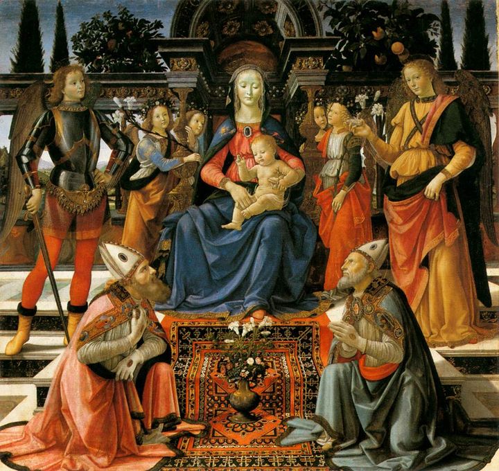 성모자와 성인들 Madonna and Child Enthroned with Saints