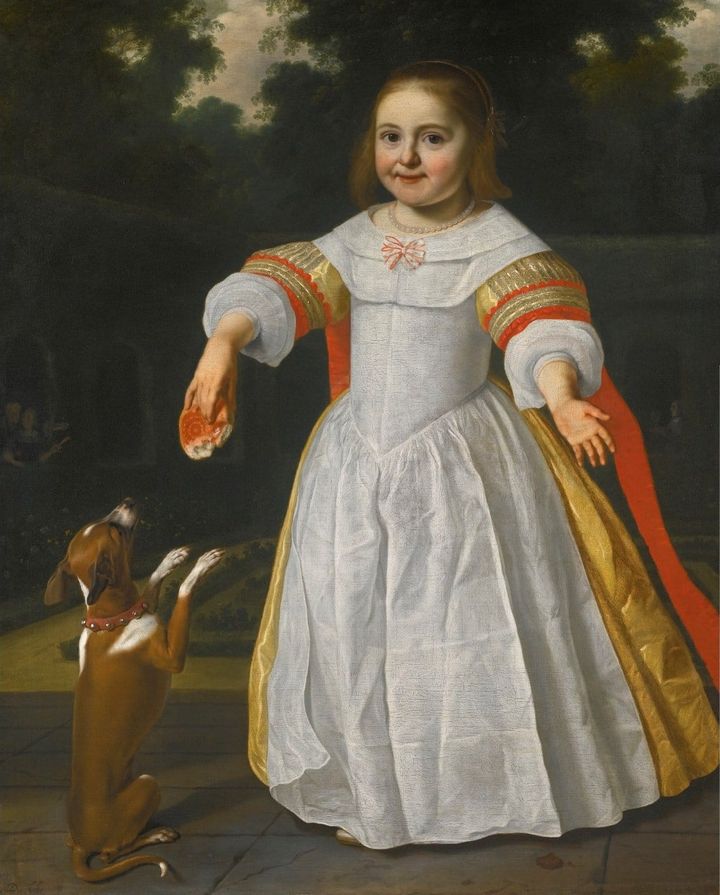 개와 놀고 있는 소녀의 초상 Portrait of a Girl Playing with a Dog