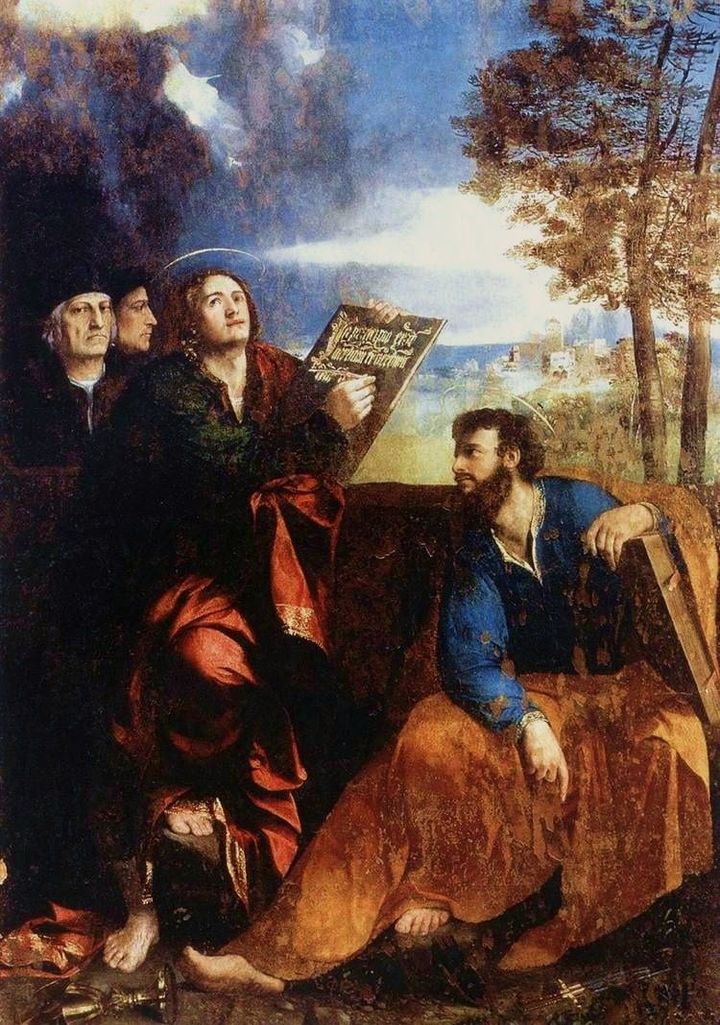 사도 요한과 바르톨로메오 그리고 기증자들 Saint John the Evangelist and Saint Bartholomew with Donors