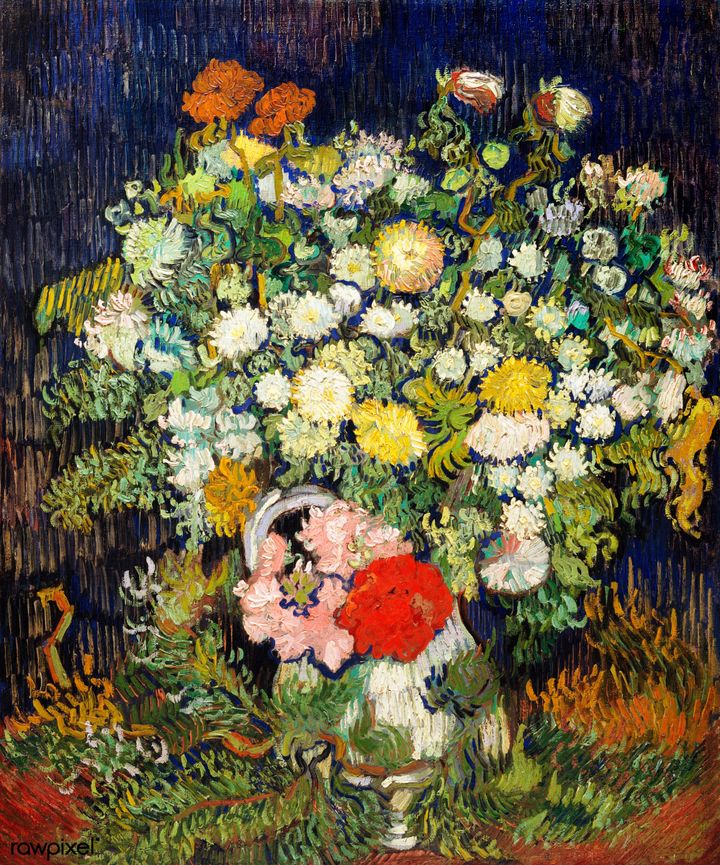 백일홍이 꽂힌 꽃병 Bowl with Zinnias and Other Flowers