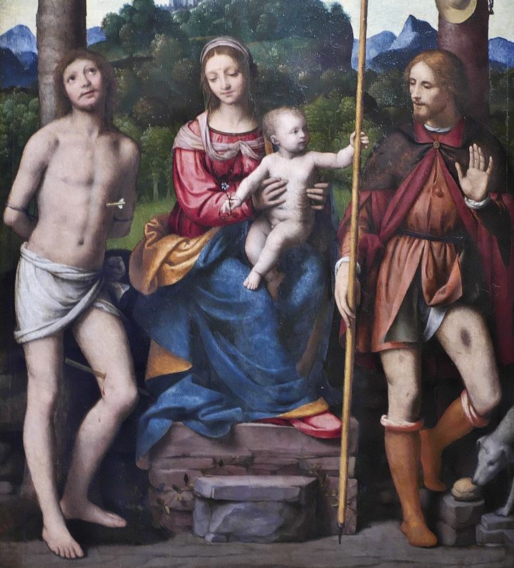 성 로코와 성 세바스티아누스와 함께 있는 성모자 Virgin and Child with Saint Roch and Saint Sebastian