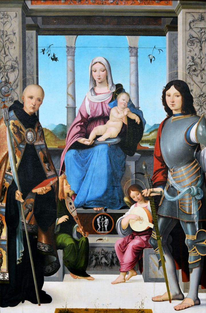 성모자와 두 성인 The Virgin and Child Flanked by Sts Benedict and Quentin