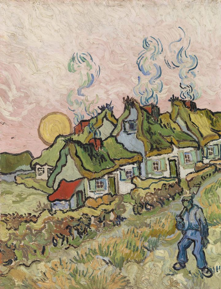 언덕 아래의 초가집들 Thatched Houses against a Hill