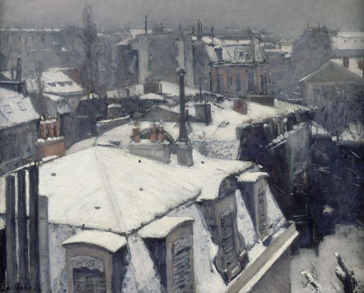 지붕들 위의 눈 View of Rooftops Snow
