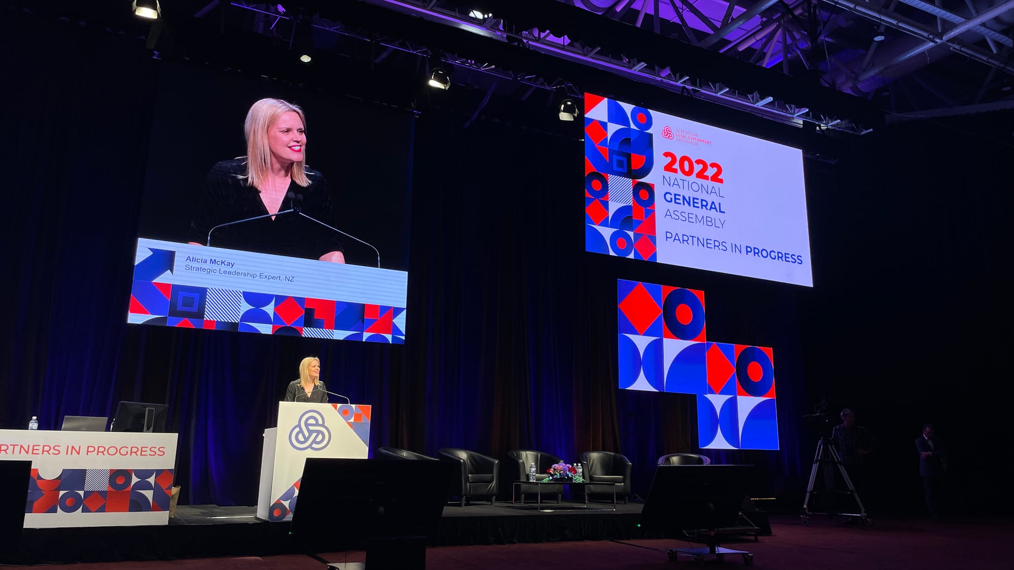 Alicia on stage at the ALGA National General Assembly