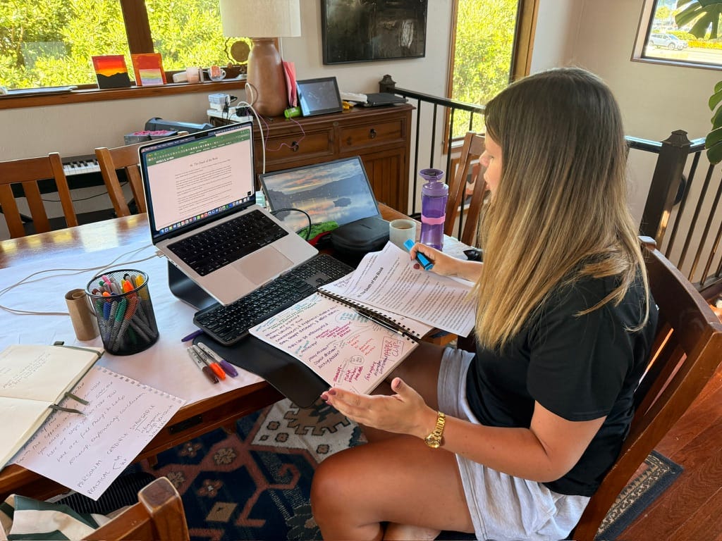 Alicia at her desk