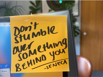 Don't stumble over something behind you