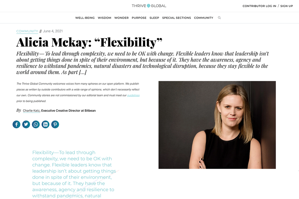 Alicia McKay: "Flexibility"