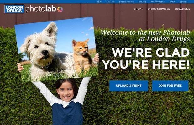 London Drugs new Photolab website