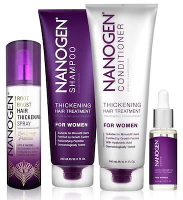 Nanogen hair thickening products