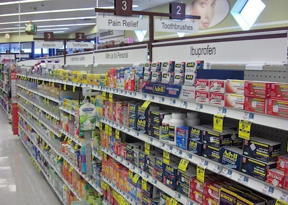 OTC pain reliever aisle_Rite Aid