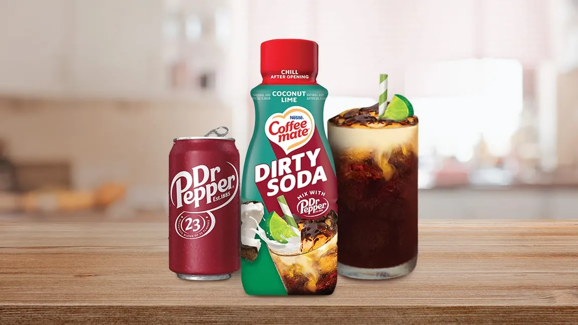 Coffee mate launches Dirty Soda Creamer, partners with Dr. Pepper