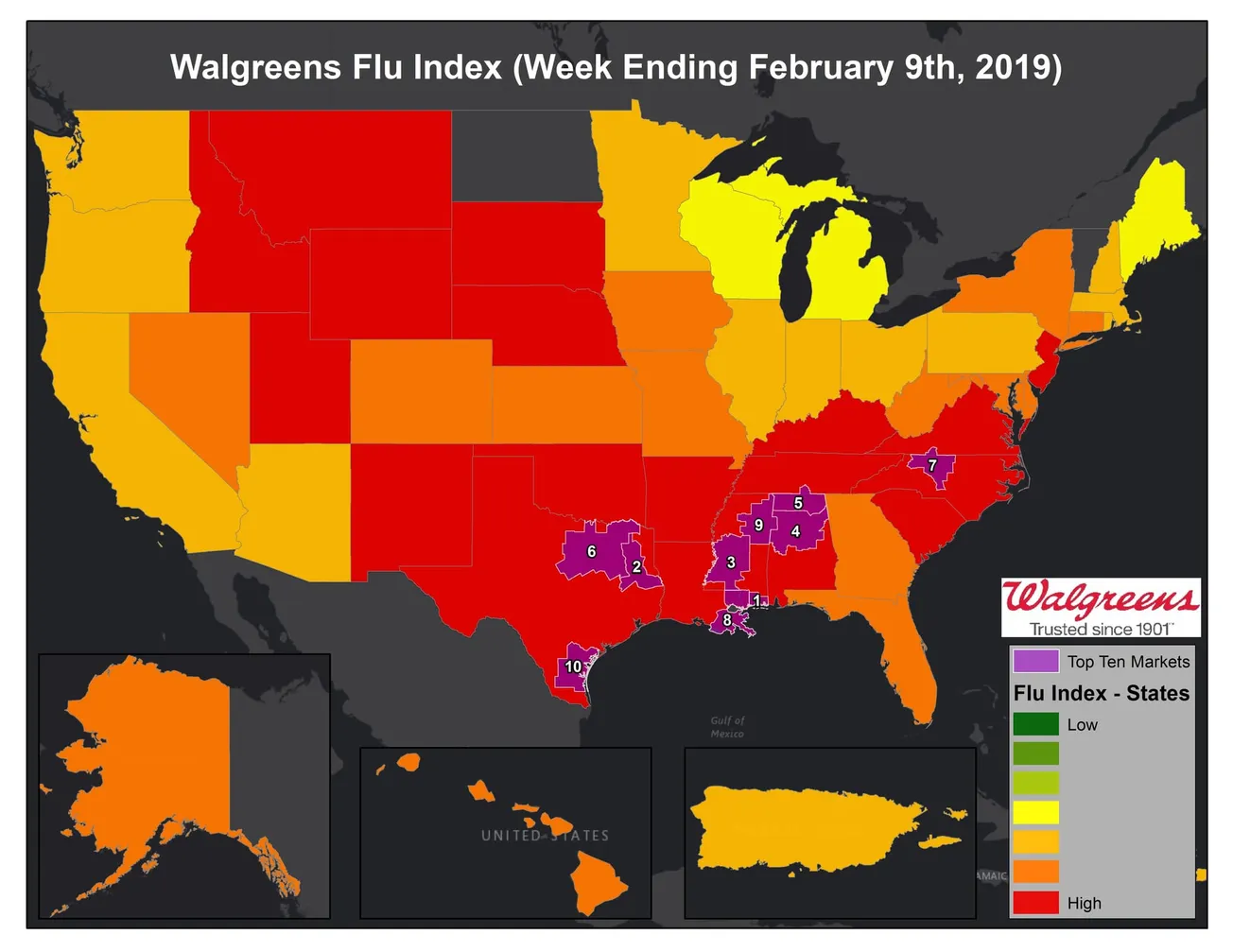 Mississippi, Alabama and Oklahoma top list for flu activity