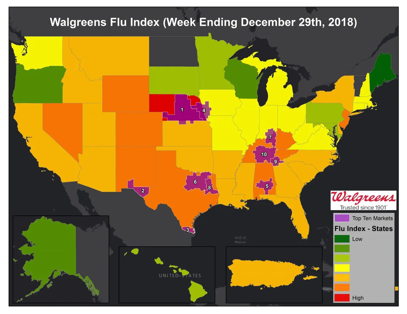 Wyoming moves up list of flu activity gains in Walgreens Flu Index