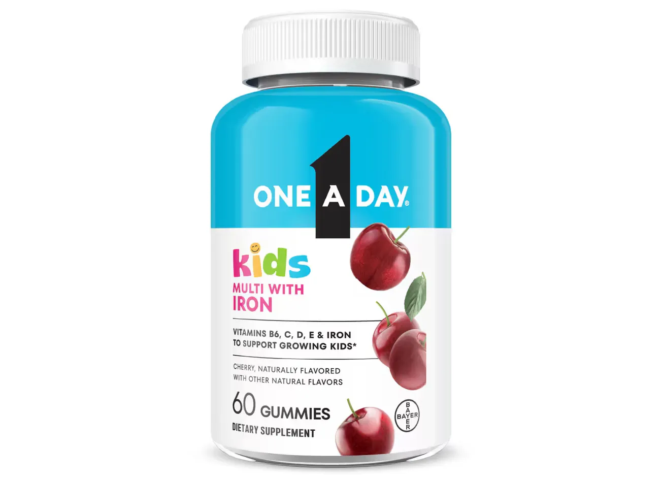 New One A Day Kids Multi Gummies with iron helps fill nutritional gaps