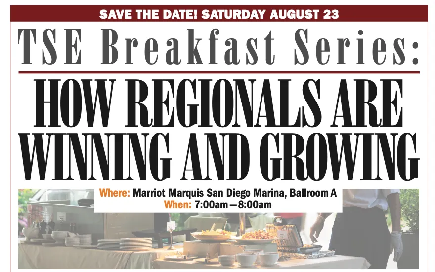 Don't miss tomorrow's TSE panel “How Regionals Are Winning”