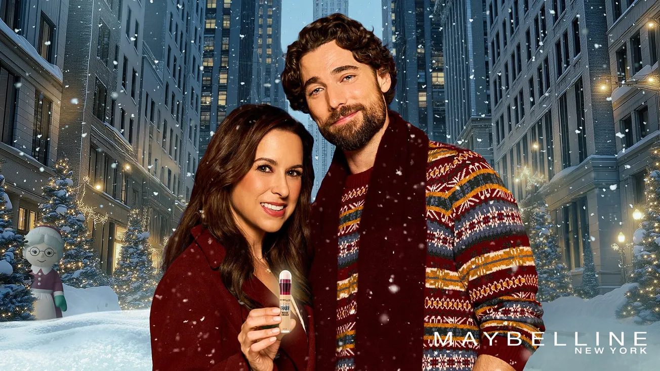 Maybelline reunites Lacey Chabert and Dustin Milligan in new 5-part microdrama: "Maybe This Christmas"