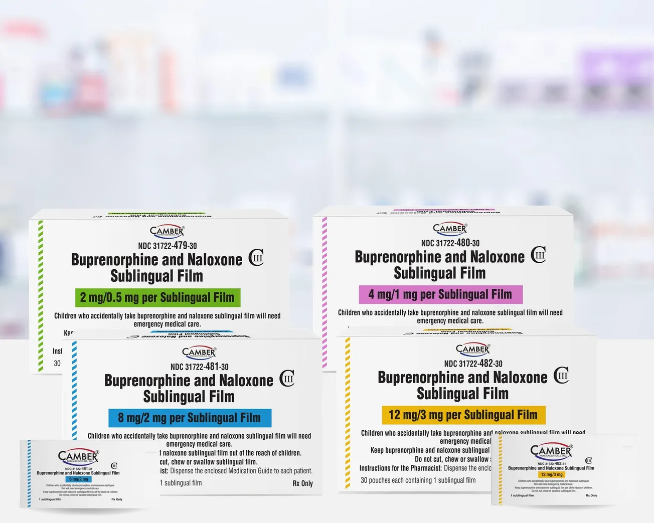 Camber rolls out buprenorphine and naloxone sublingual films