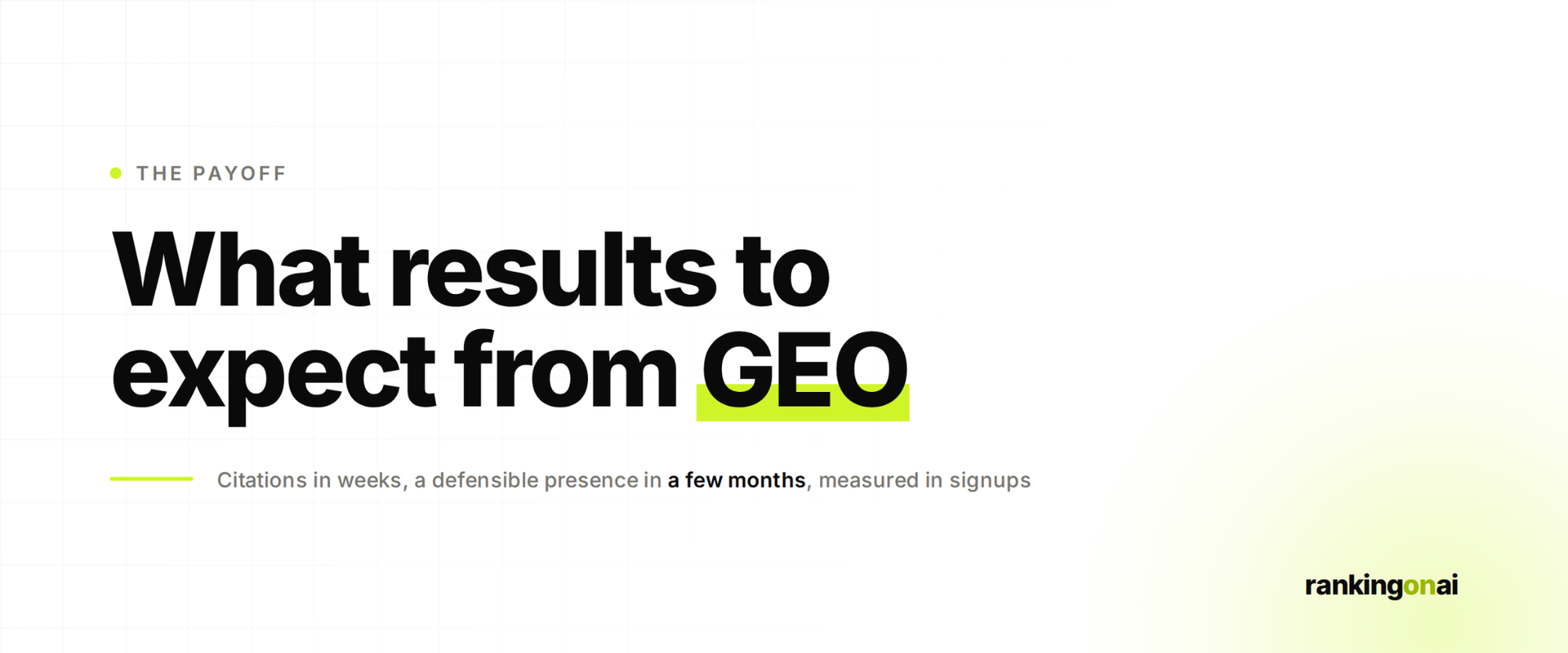 What results to expect from GEO