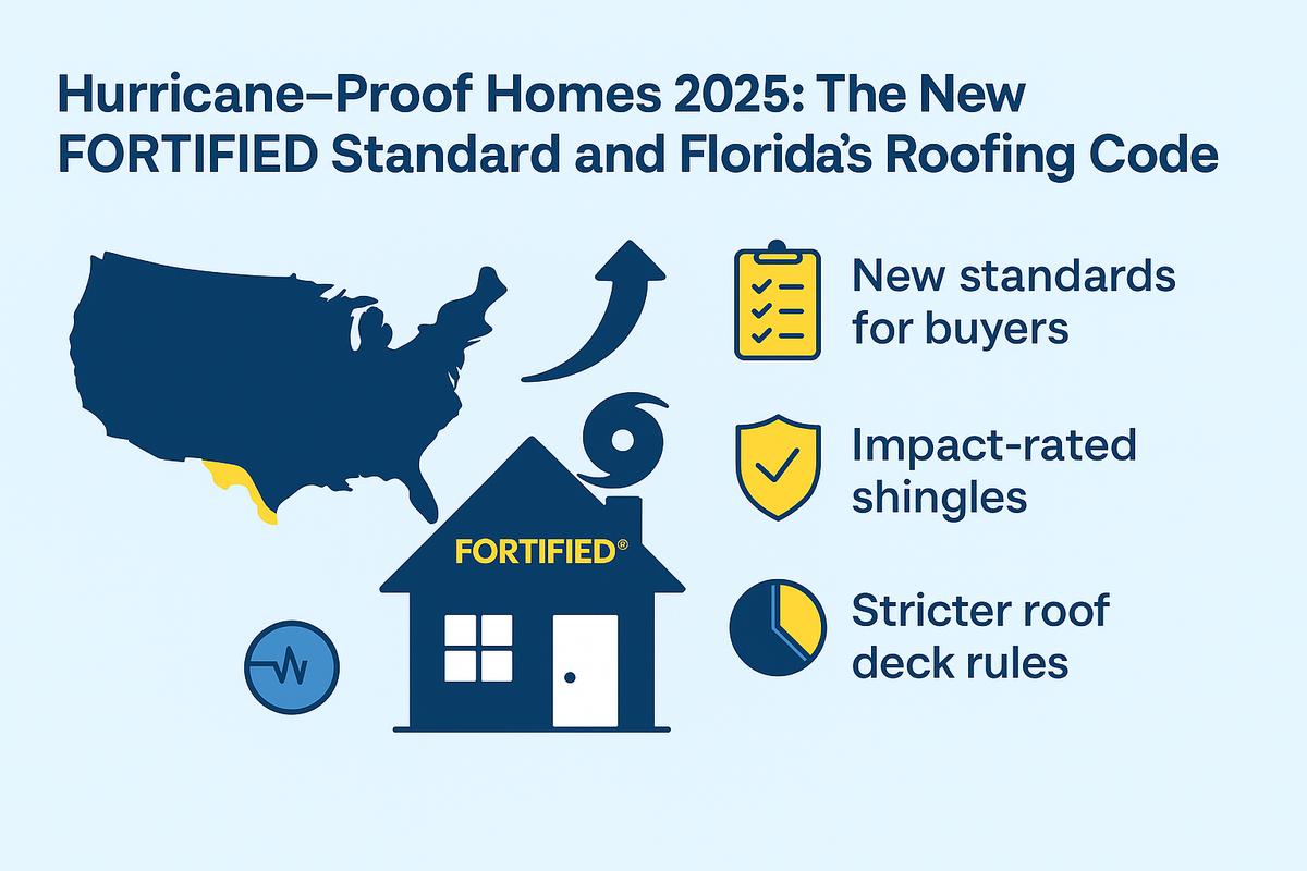 Hurricane‑Proof Homes 2025: What the New FORTIFIED® Standard and Florida’s Roofing Code Mean for Buyers