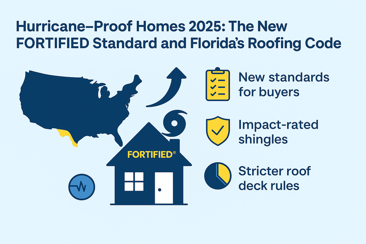Hurricane‑Proof Homes 2025: What the New FORTIFIED® Standard and Florida’s Roofing Code Mean for Buyers