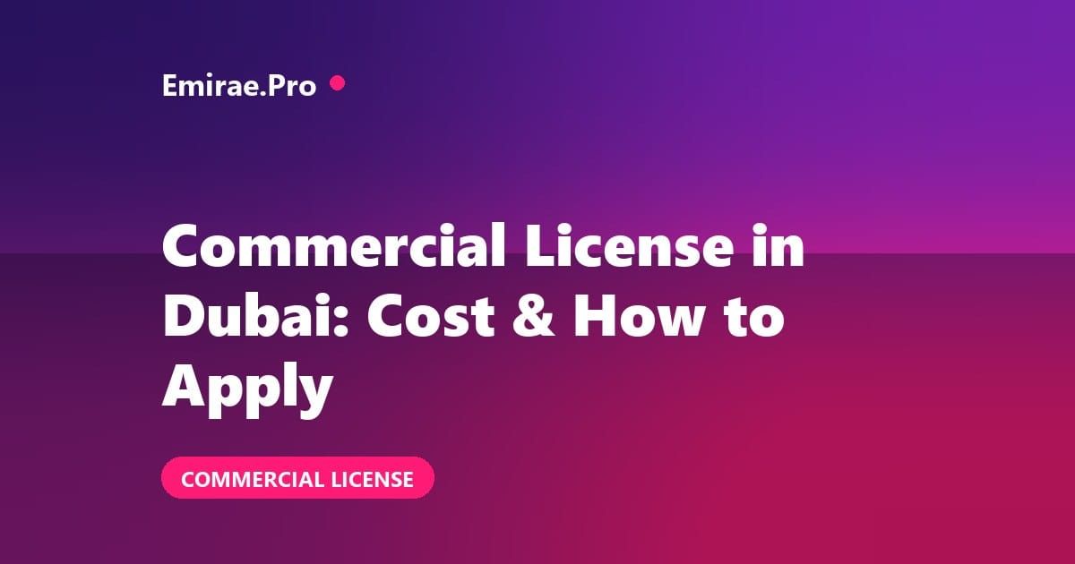 Commercial License in Dubai: Cost, Requirements and How to Apply