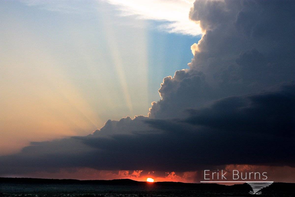 sunset backlit supercell in NW TX on 06/14/16