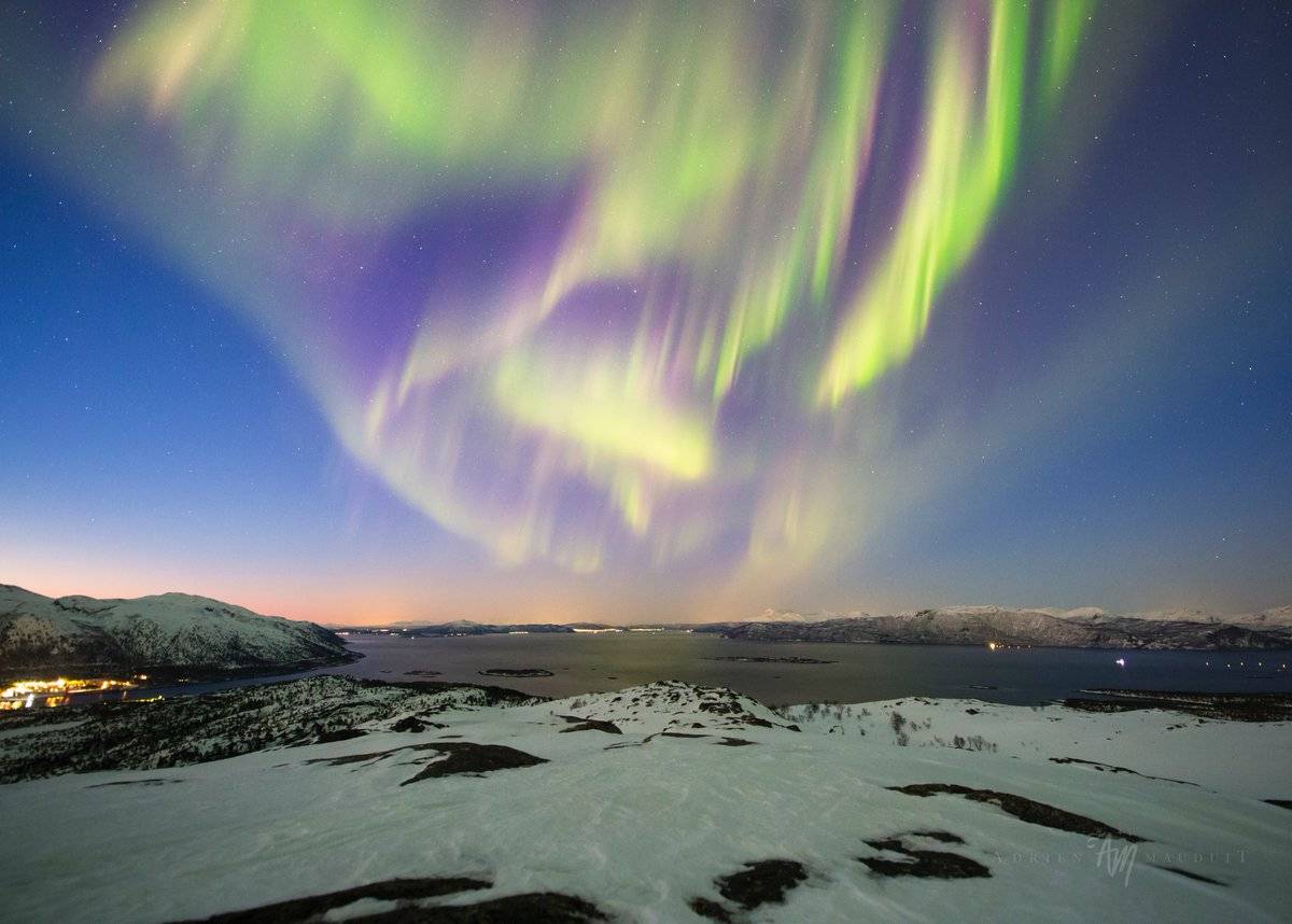 2 coronas and a 4 hour show on Senja Island, Norway by Adrien Mauduit @ADphotography24