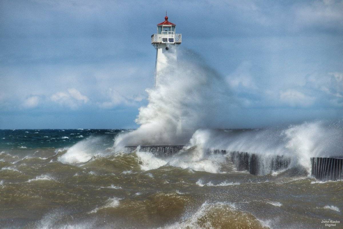 Lake Ontario is angry at Sodus Point, NY by John Kucko @john_kucko