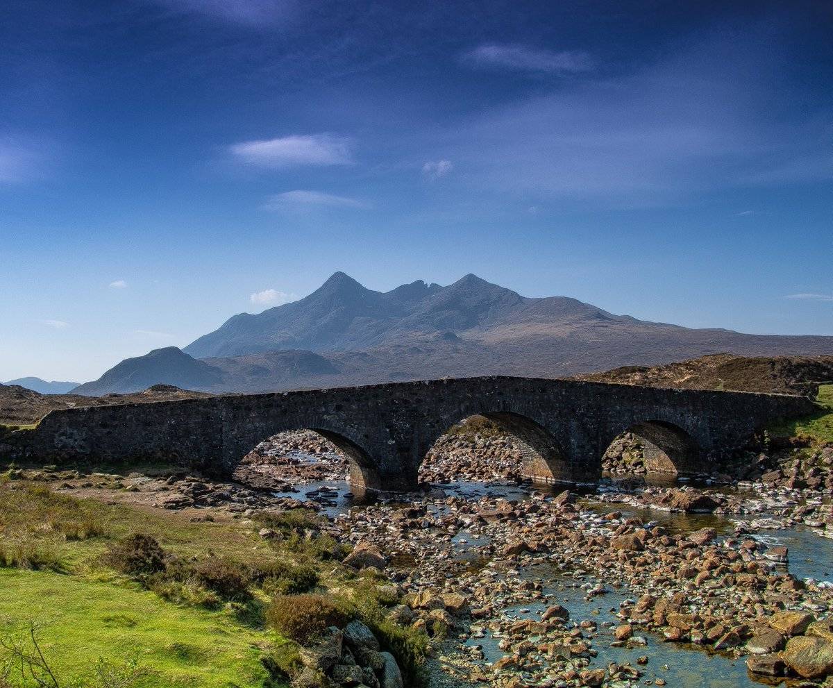 The old sligachan bridge with the Cuillins in the background on the Isle of Skye by john anderson @john_a_photo