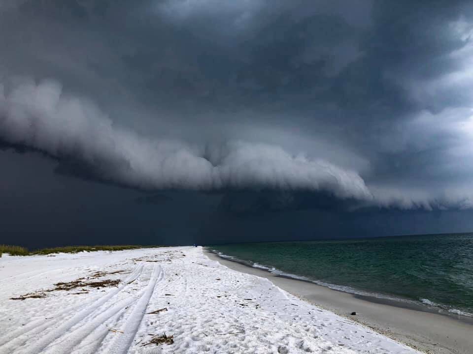 Shelf cloud on Pensacola Beach by Terri Green @TerriGreenUSA