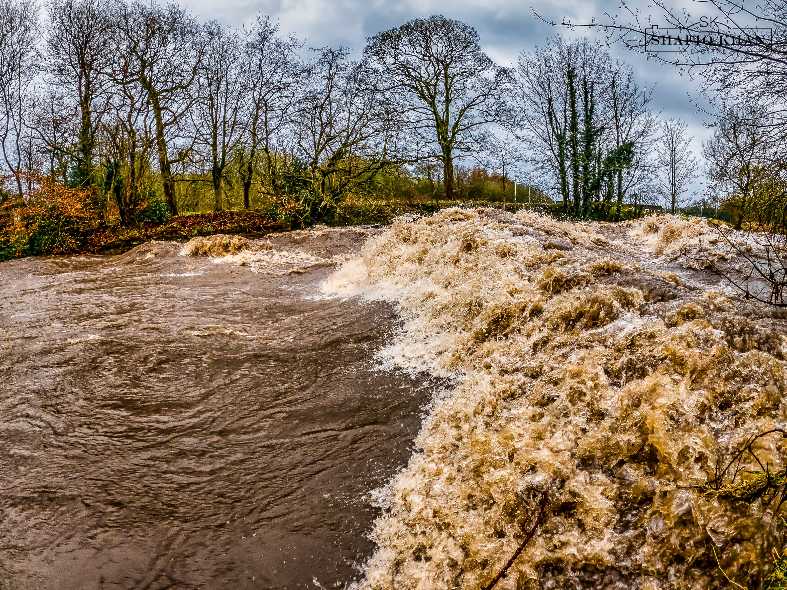 Chaos along the River Darwen - Storm Ciara by Shafiq Khan @shafk