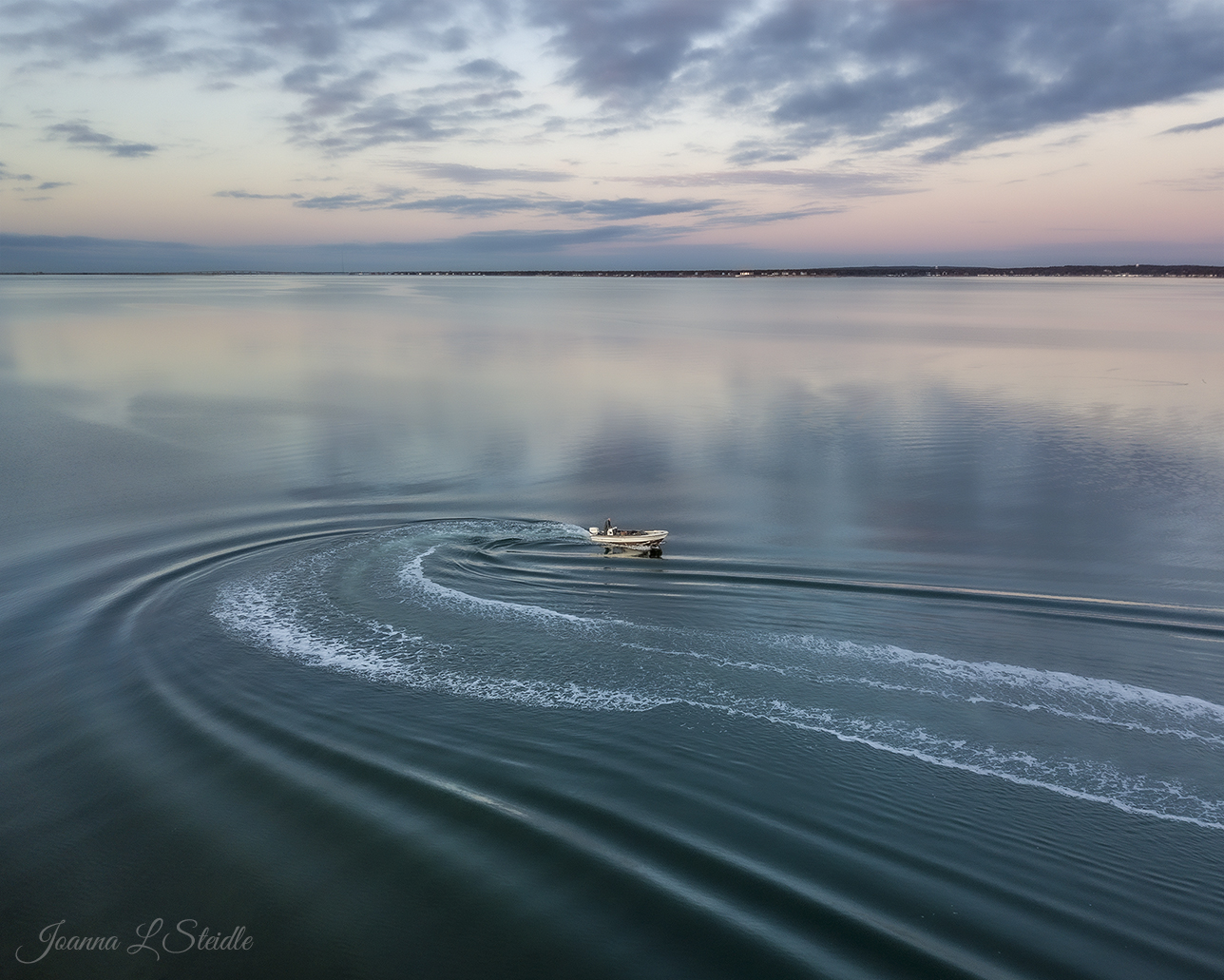Local clammer on Shinnecock Bay, Southampton, NY by Joanna L Steidle @HamptonsDrone