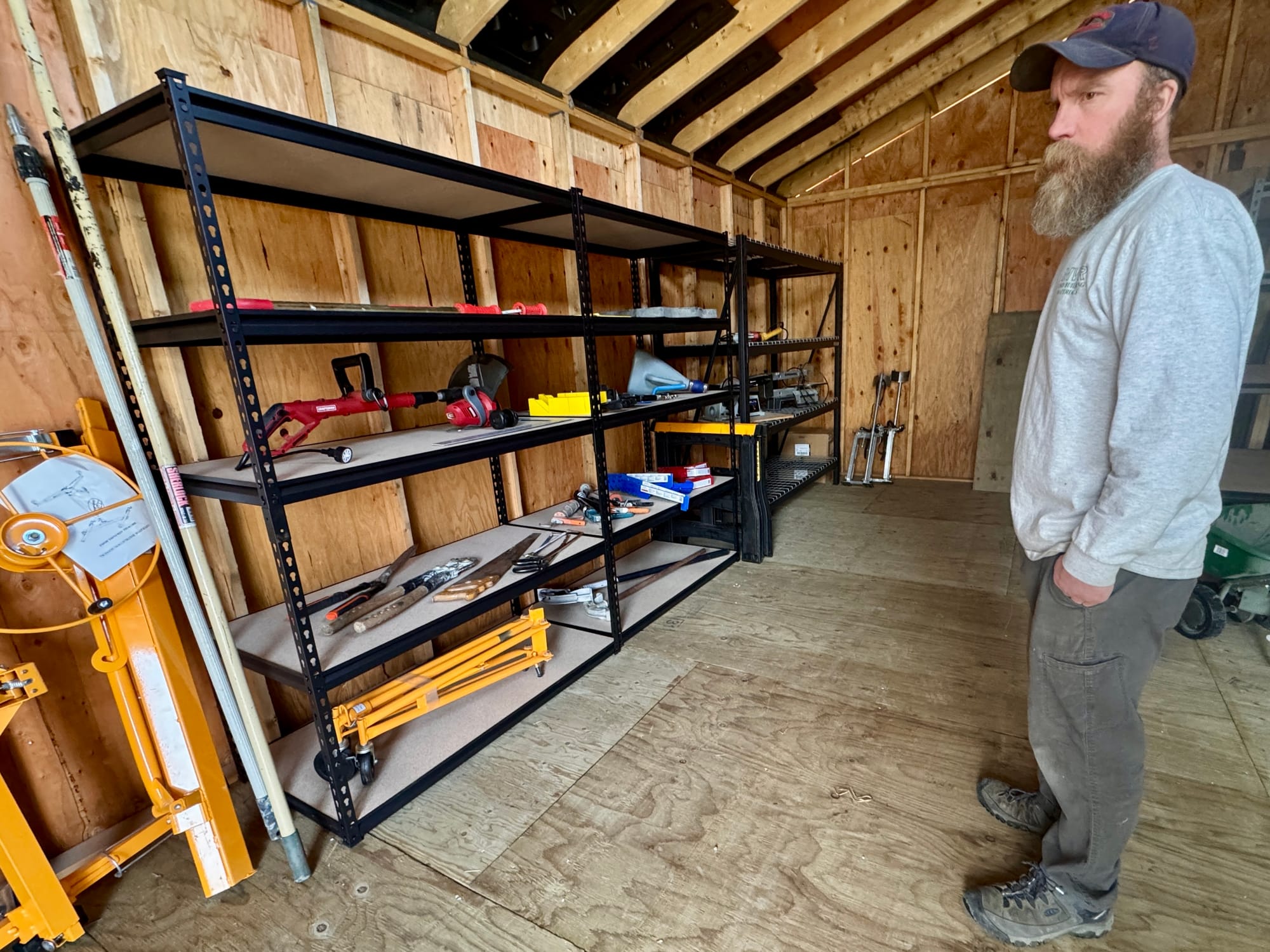 Matsu Valley Rebuild manager Tim Zalinger shows the tool shed's current stock