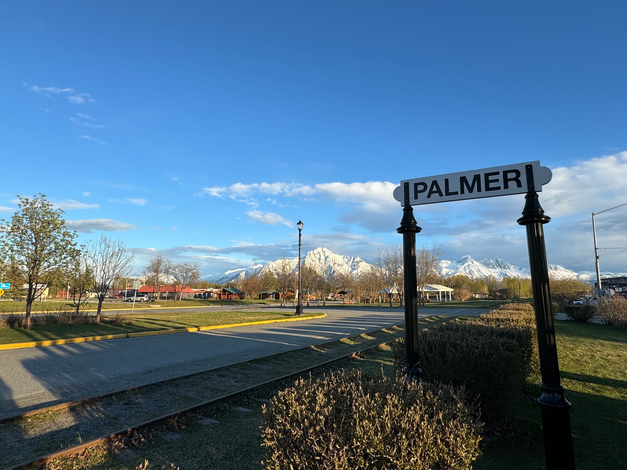 A sign welcomes visitors to Palmer