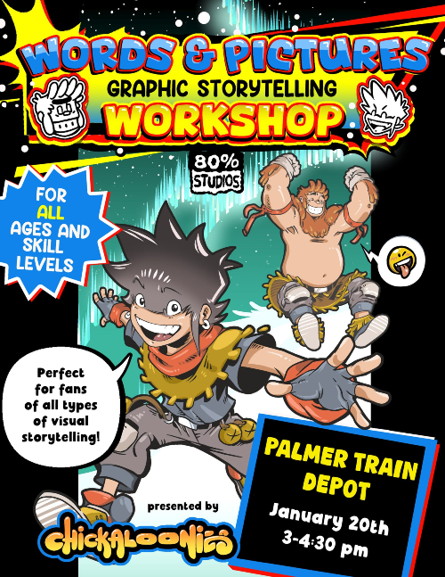 A poster for the upcoming Chickaloonies event in Palmer