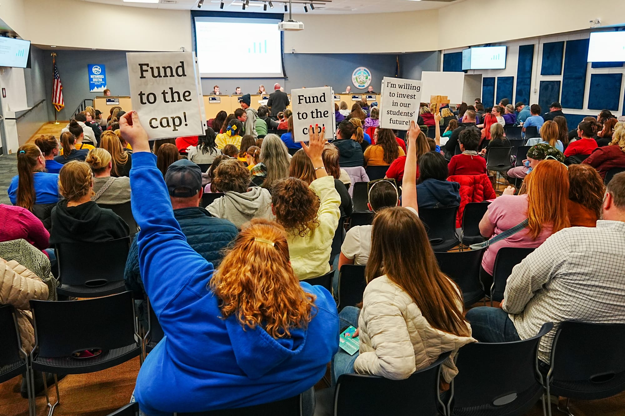 Dozens of Mat-Su parents, teachers and school administrators attended a Joint Matanuska-Susitna Borough School Board and Assembly meeting 