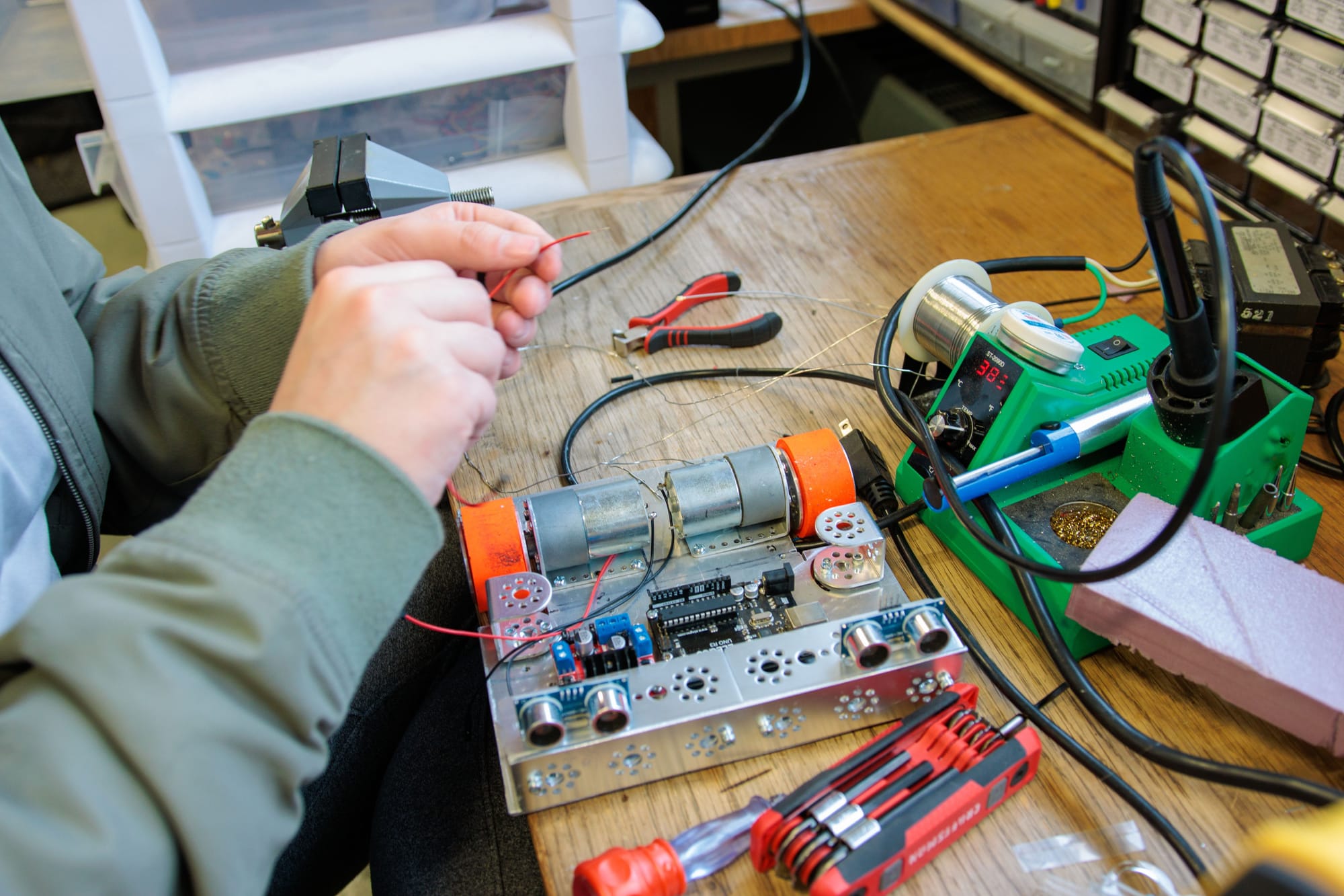 Mat-Su Robotics Club students work on their projects