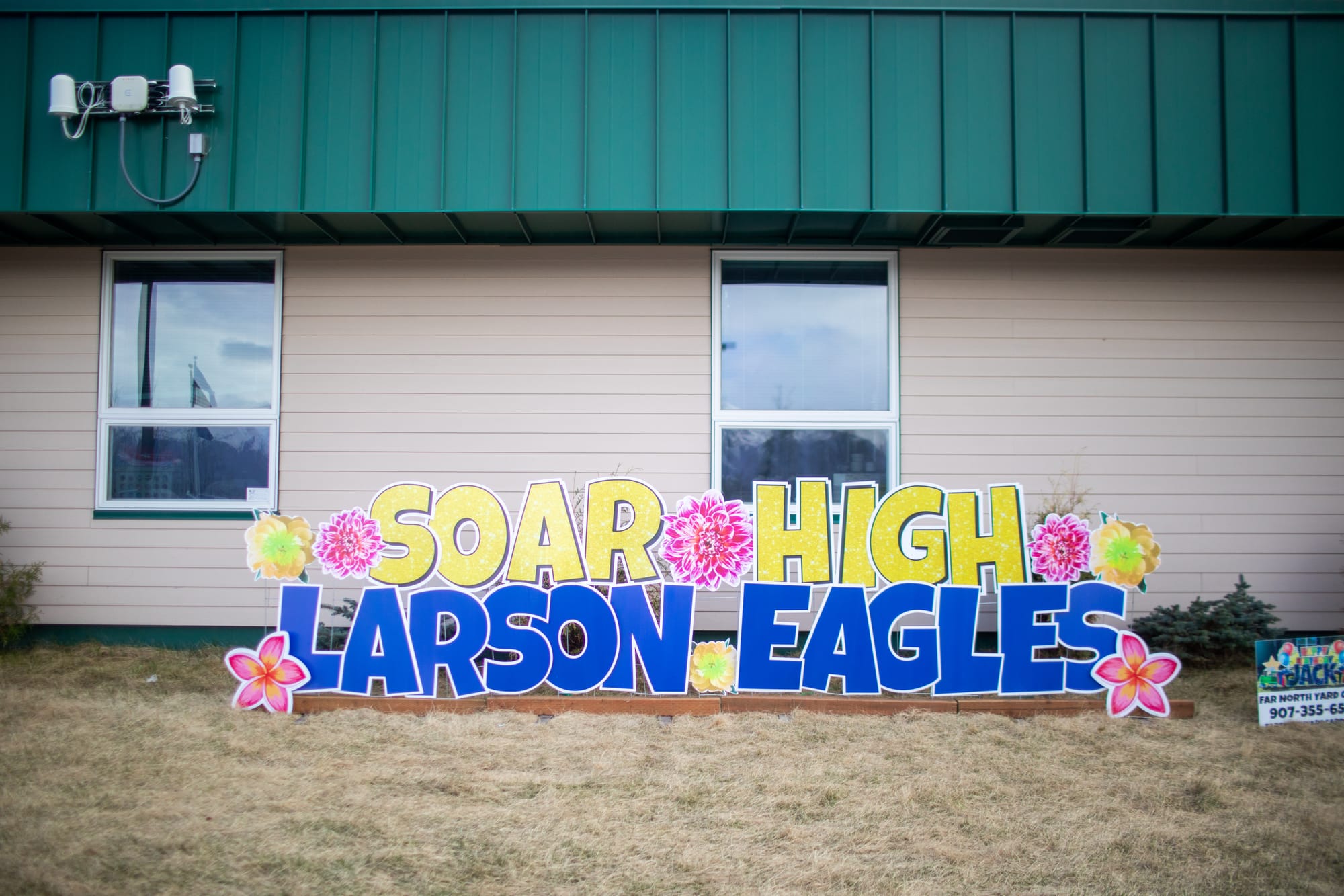 A sign in front of Larson Elementary School