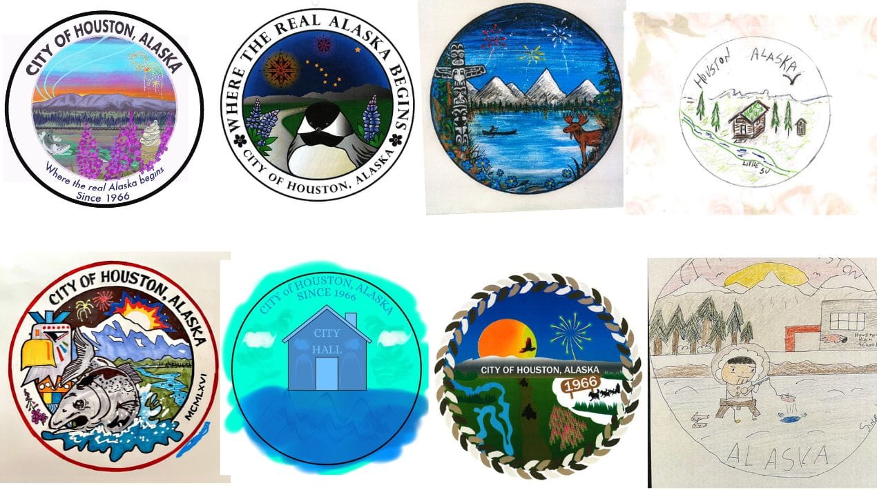 The eight logos submitted to Houston this year as part of their logo update contest. (Photo courtesy of the City of Houston)