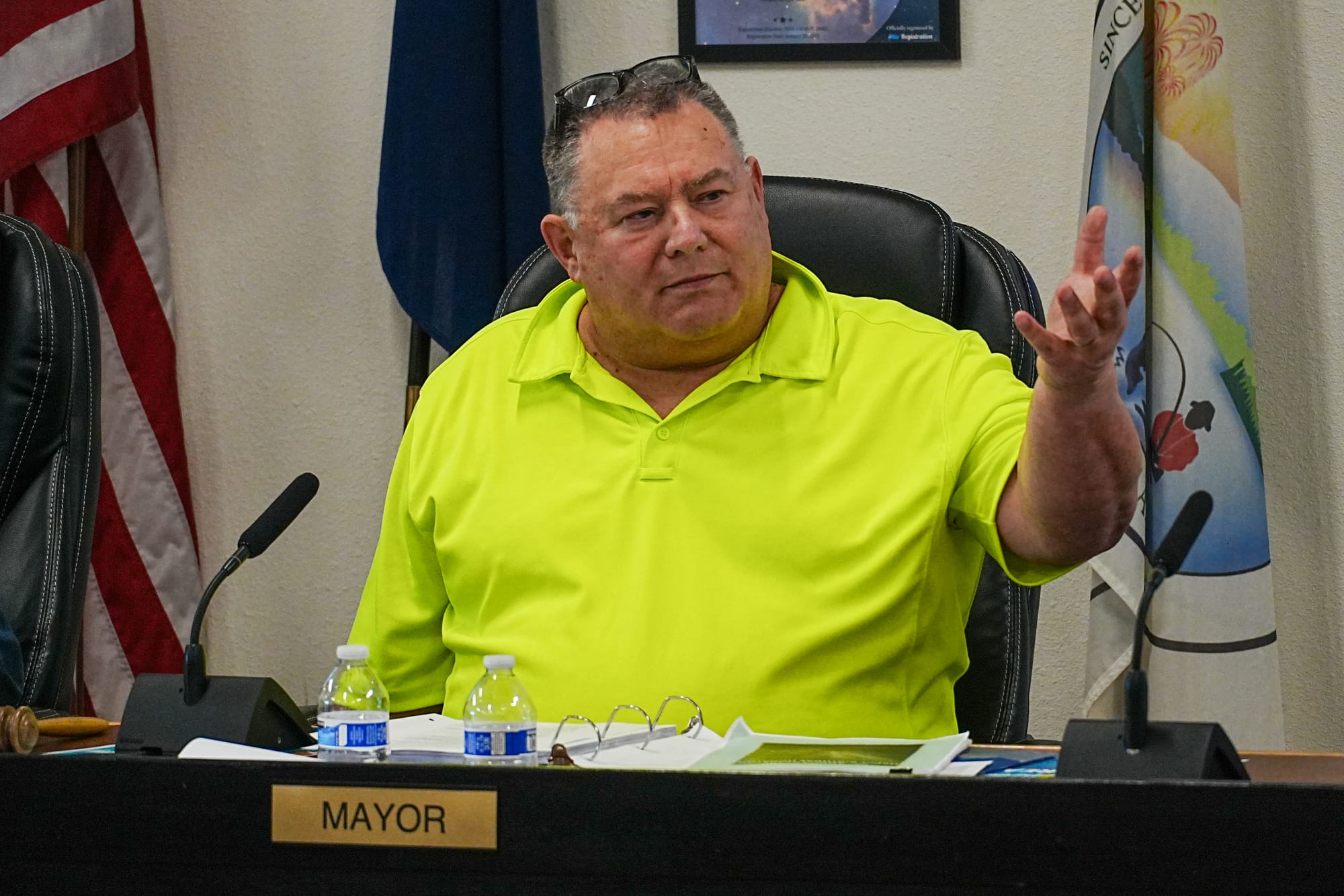 Houston Mayor Carter Cole speaks